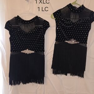Black Fringe Dress with Rhinestone Detail